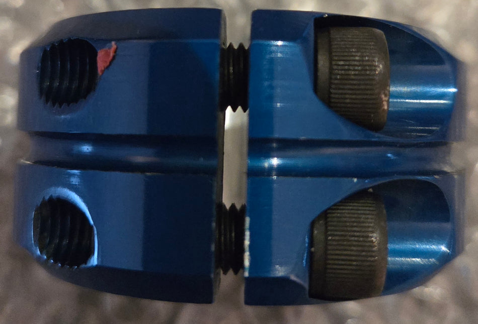 USA Machine Works Double-Bolt BMX Seat Post Clamp - 28.6mm (1-1/8") - Blue