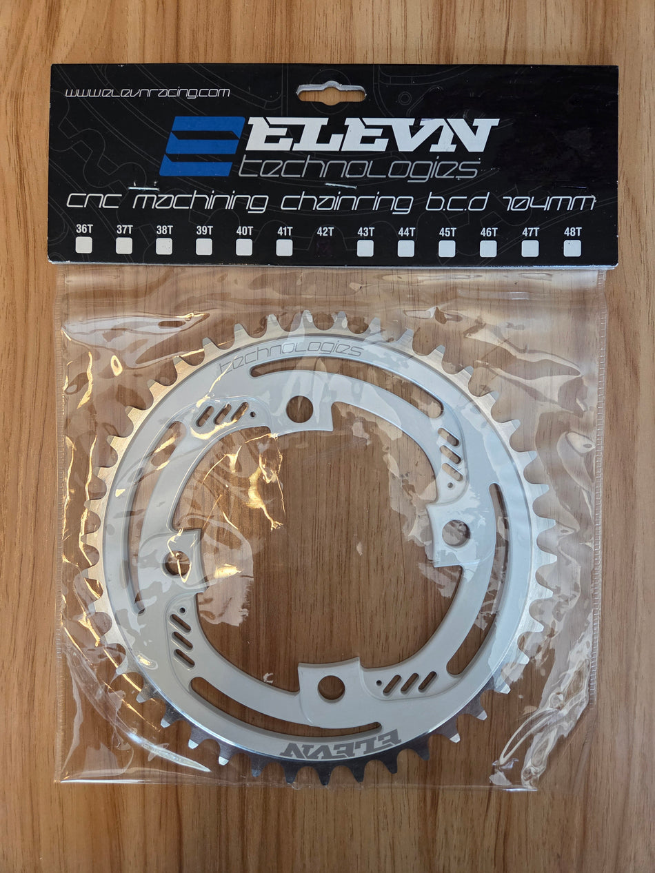 Elevn 42T Chainring 4-Bolt 104bcd - White