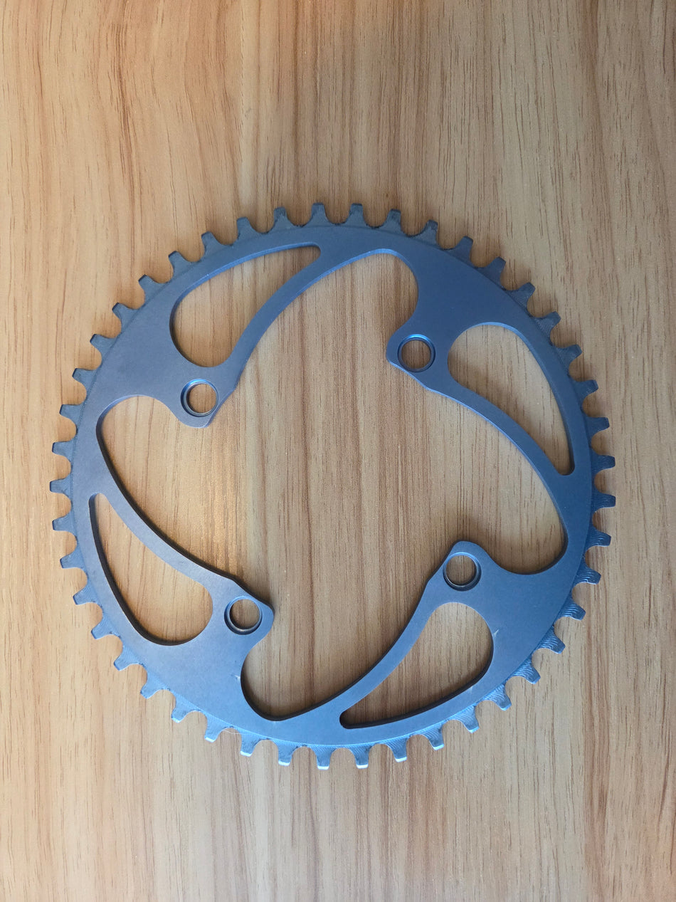 Rennen 45t Chainring 4-Bolt 104bcd - Silvery Light Blue
