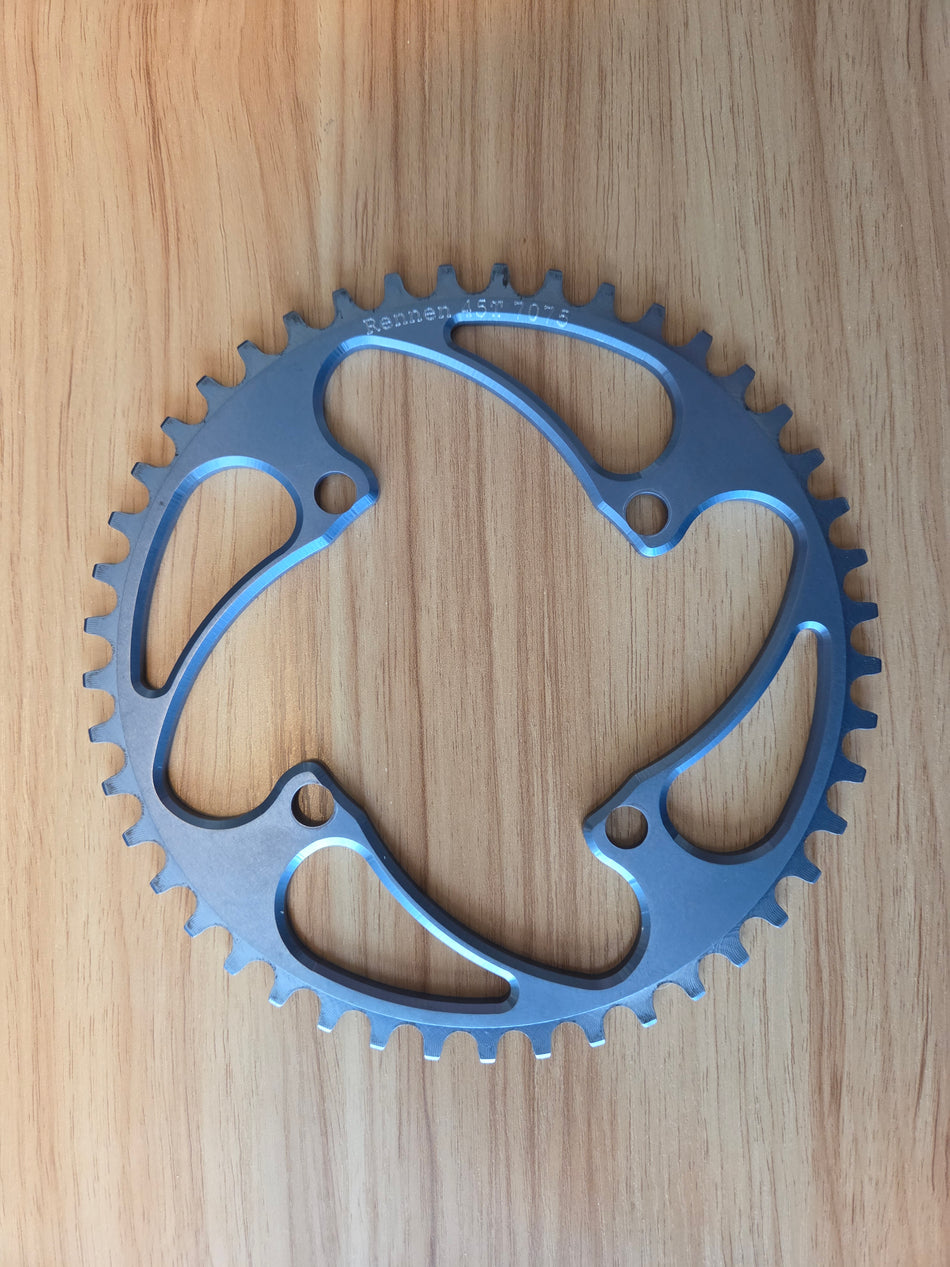 Rennen 45t Chainring 4-Bolt 104bcd - Silvery Light Blue