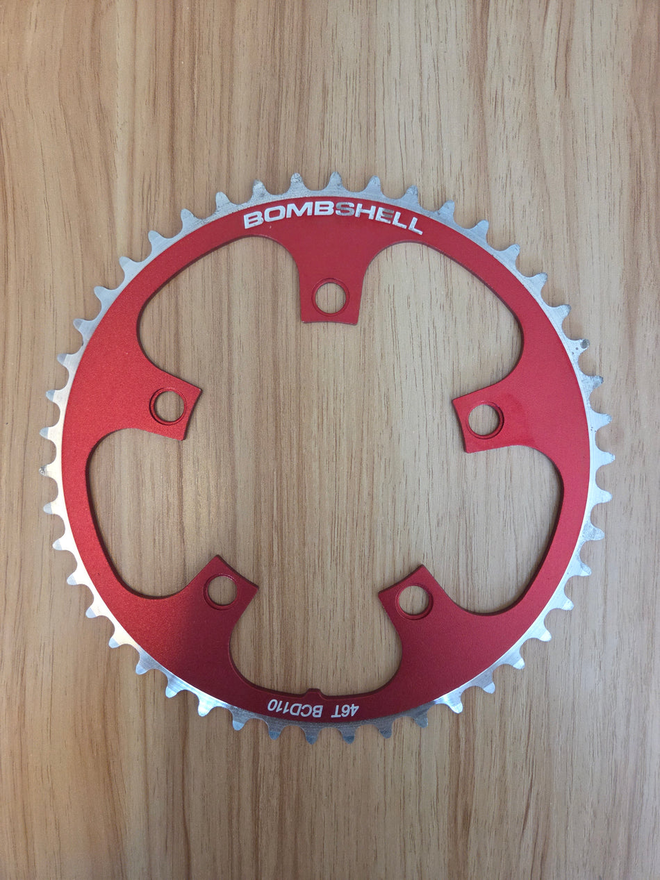 Bombshell 46t Chainring 5-Bolt 110bcd - Red