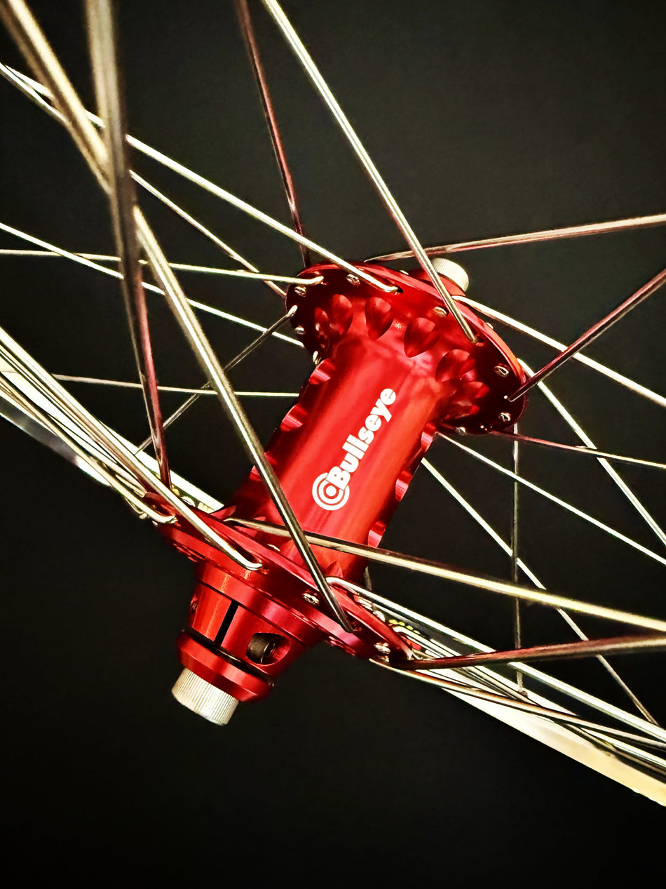 Bullseye 36h Hurricane Elite High Flange Sealed Wheelset- Red & Chrome