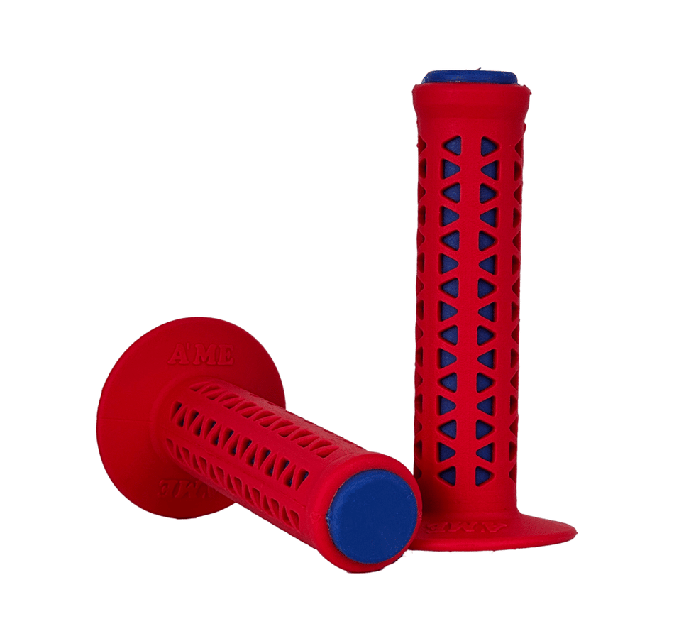 AME Unitron Grips - Red over Blue