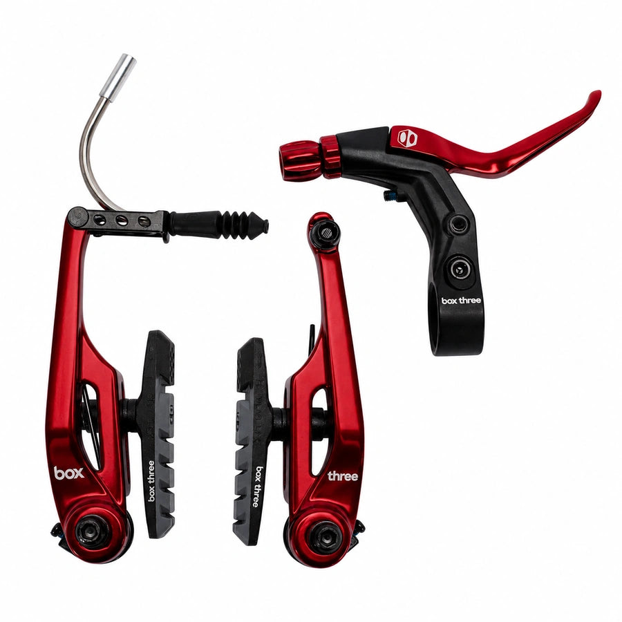 Box Three 108mm Brake, Lever and Cable Kit - Red