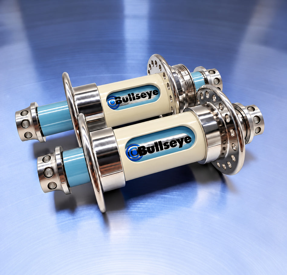COMING SOON! - Bullseye 36h Retro Slotted BMX Hubs - SE Blue, White & Polished