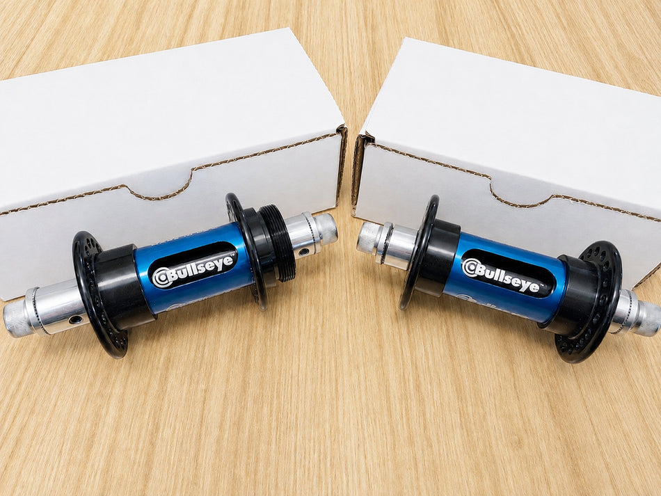 Bullseye 36h Retro Slotted BMX Hubs - Black & Blue