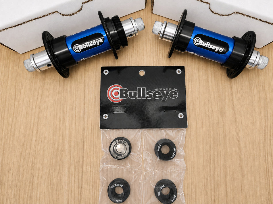 Bullseye 36h Retro Slotted BMX Hubs - Black & Blue