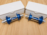 Bullseye 36h Retro Slotted BMX Hubs - Blue & Polished