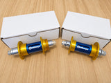 Bullseye 36h Retro Slotted BMX Hubs - Gold & Blue