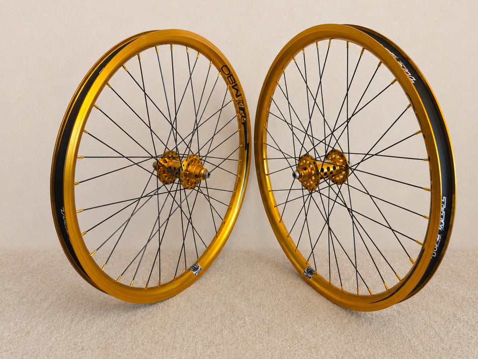 Bullseye 36h Hurricane Elite High Flange Sealed 24" Wheelset- Gold & Black
