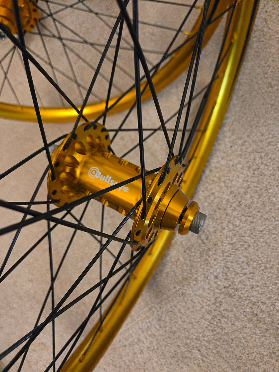 Bullseye 36h Hurricane Elite High Flange Sealed 24" Wheelset- Gold & Black