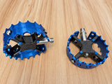 Bullseye Pro X Round Caged Pedals - Blue & Black