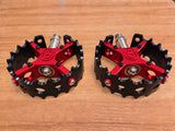 Bullseye Pro X Round Caged Pedals - Red & Black