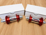 Bullseye 36h Retro Slotted BMX Hubs - Red & Polished