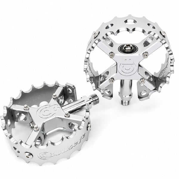 Bullseye Pro X Round Caged Pedals - Polished