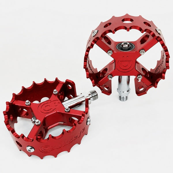 Bullseye Pro X Round Caged Pedals - Red