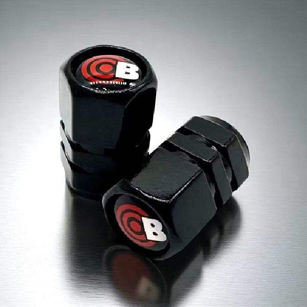 Bullseye Alloy Schrader Valve Stem Caps, Pair - Black