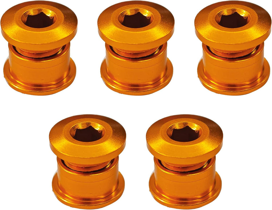 Coastline Single Alloy Chainring Bolts - 5 bolts - Gold