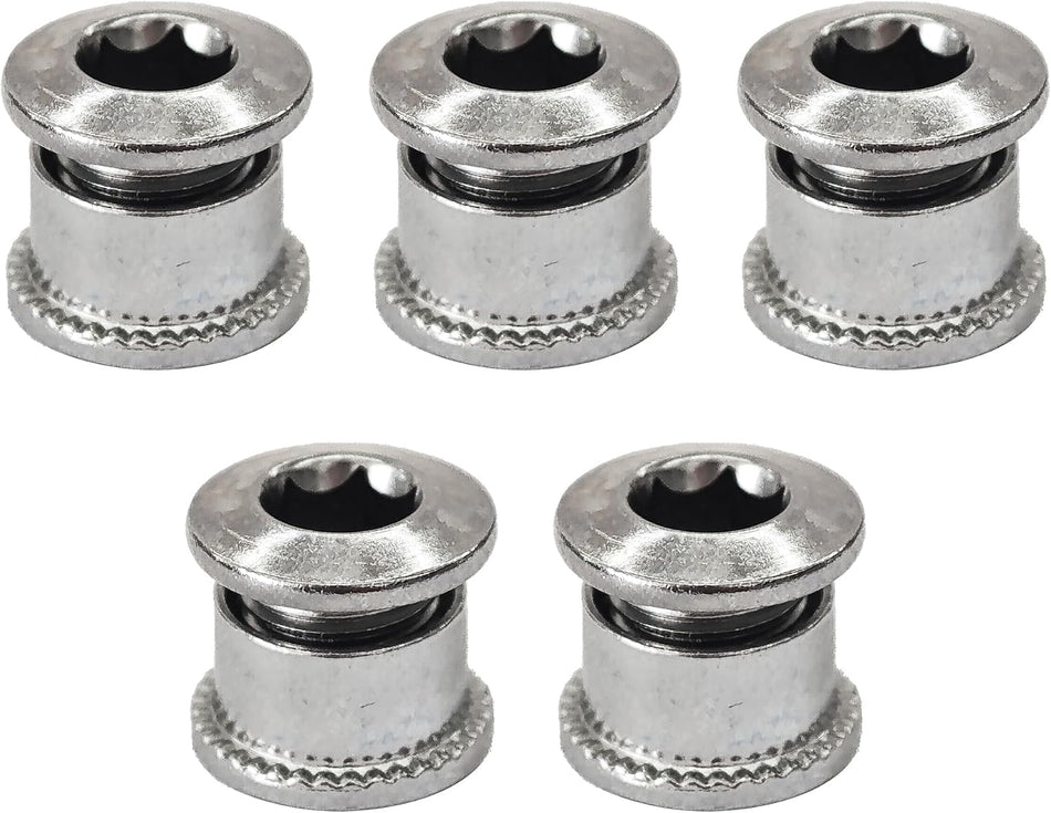 Coastline Single Alloy Chainring Bolts - 5 bolts - Silver