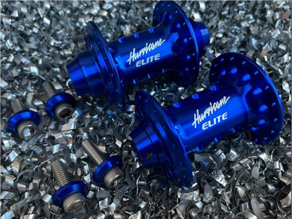 Bullseye 36h Hurricane Elite High Flange Sealed Hubs - Blue