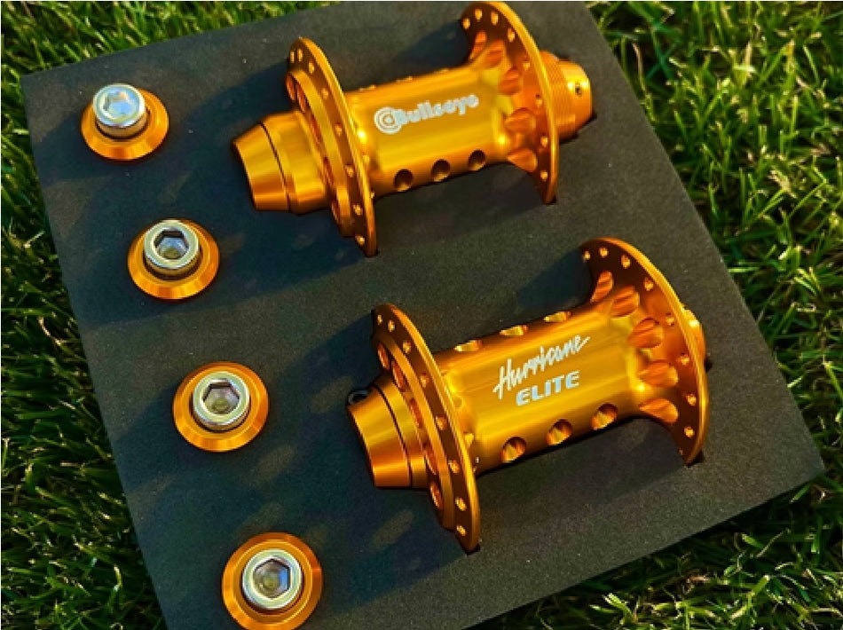 Bullseye 36h Hurricane Elite High Flange Sealed Hubs - Gold