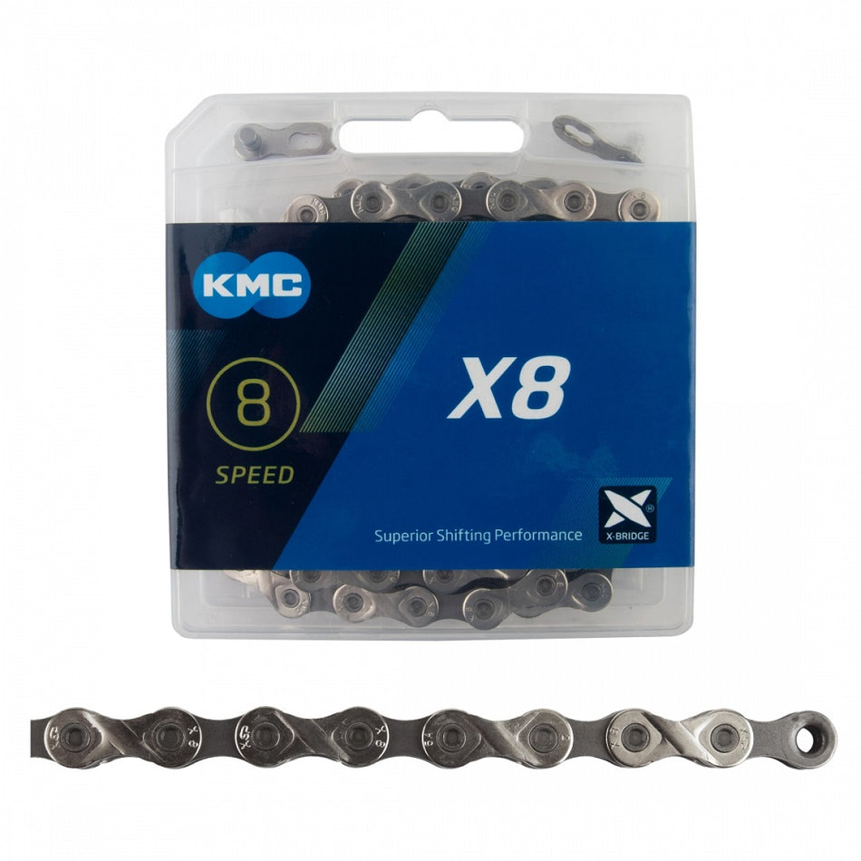 KMC X8 1/2" x 3/32" x 116L Chain (X8.93) - Silver
