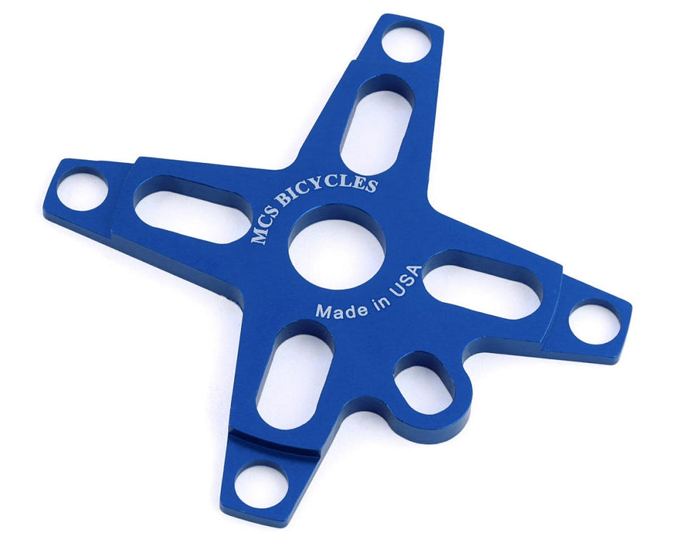 MCS Bolt-Drive BMX Aluminum Spider - 4-bolt - 104mm - 19mm - Blue