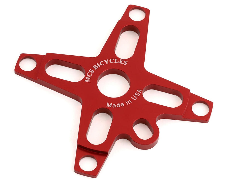 MCS Bolt-Drive BMX Aluminum Spider - 4-bolt - 104mm - 19mm - Red