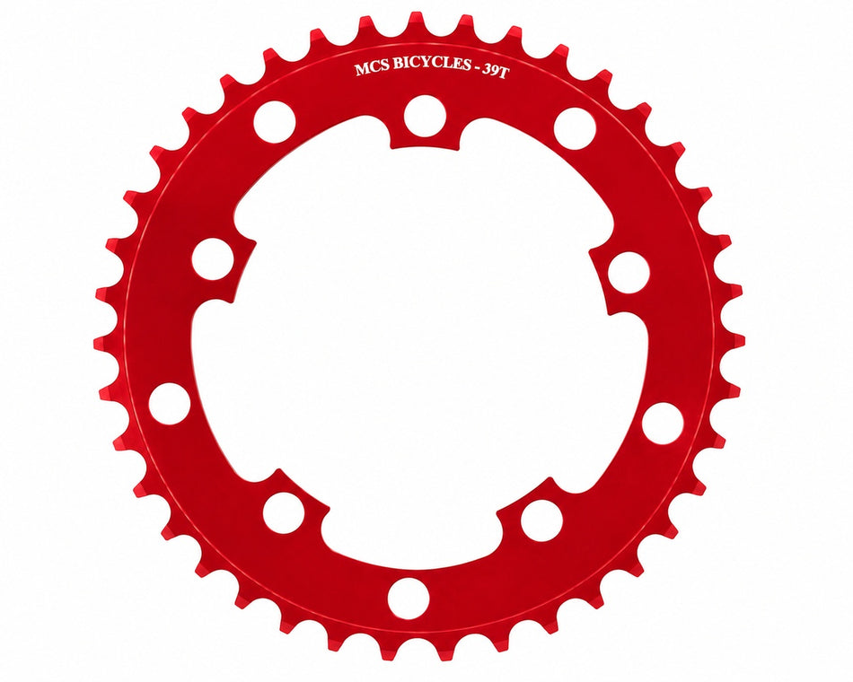 MCS 39t BMX Chainring - 110mm - 5-bolt - Red