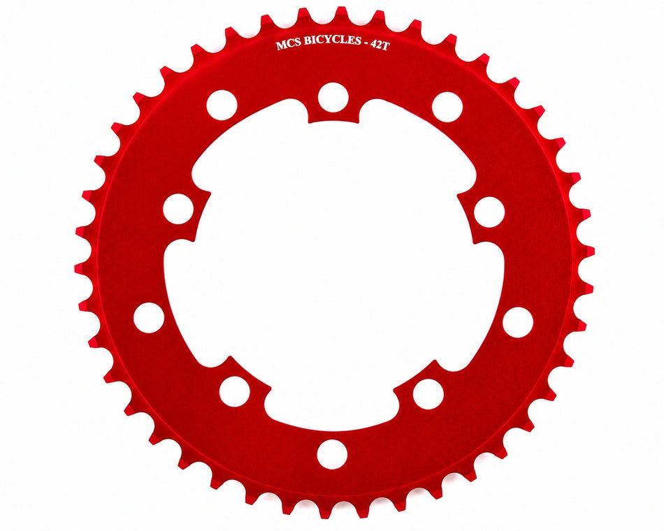 MCS 42t BMX Chainring - 110mm - 5-bolt - Red