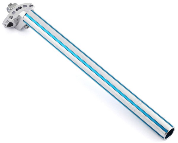 MCS 1" (25.4mm) Fluted Aluminum Micro Adjust Seatpost - Blue/Silver