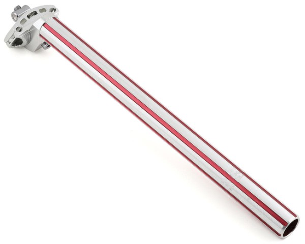 MCS 1" (25.4mm) Fluted Aluminum Micro Adjust Seatpost - Red/Silver