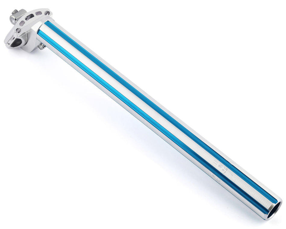 MCS 27.2mm Fluted Aluminum Micro Adjust Seatpost - Blue/Silver