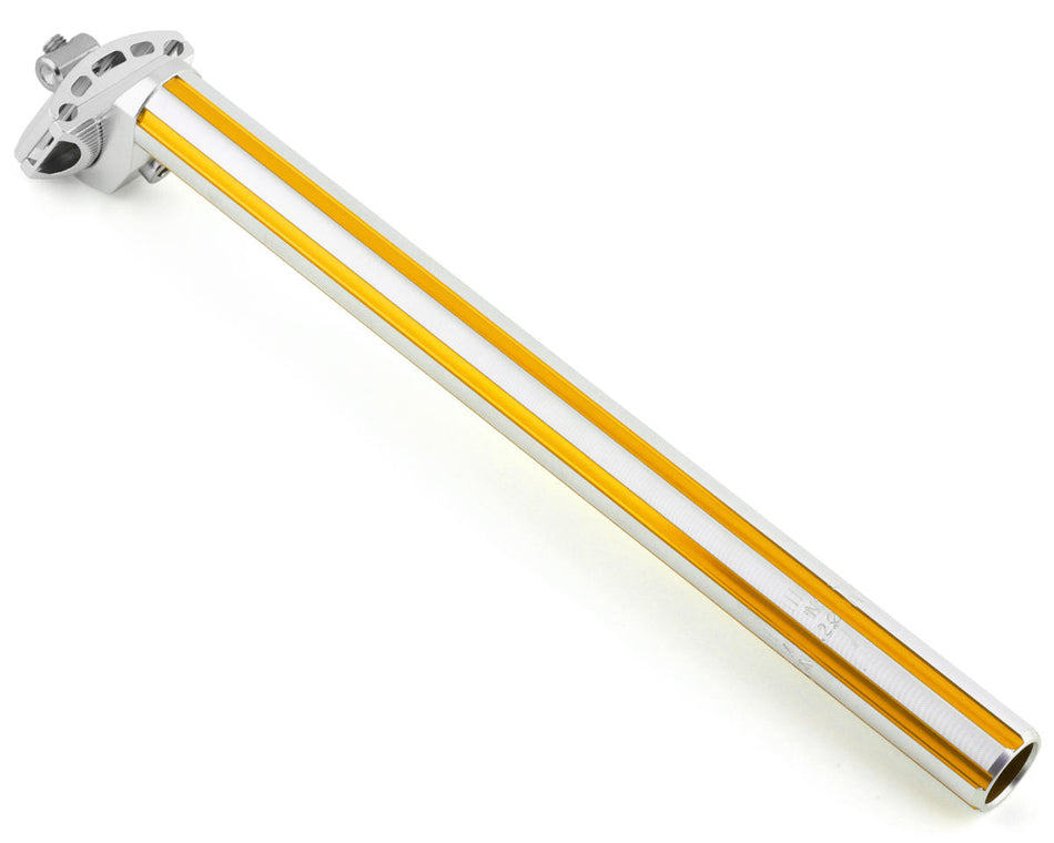 MCS 27.2mm Fluted Aluminum Micro Adjust Seatpost - Gold/Silver