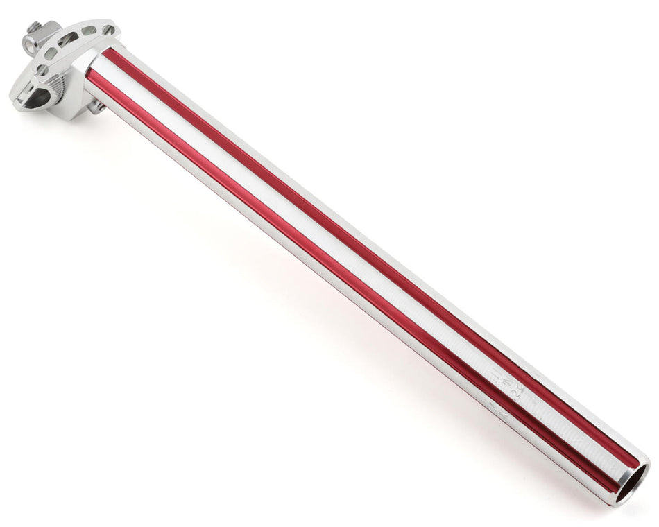 MCS 27.2mm Fluted Aluminum Micro Adjust Seatpost - Red/Silver