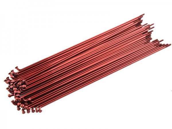 Spokes - 14g Stainless Steel ED Plated - Bag of 36 - Red