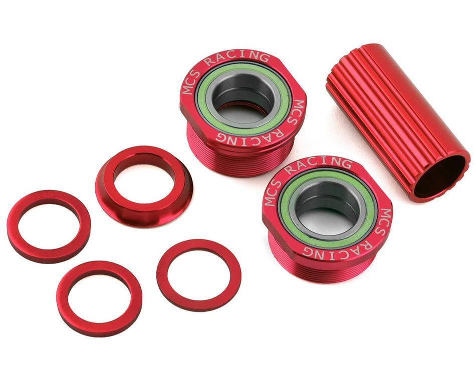 MCS 19mm Euro BMX Bottom Bracket Set - Red