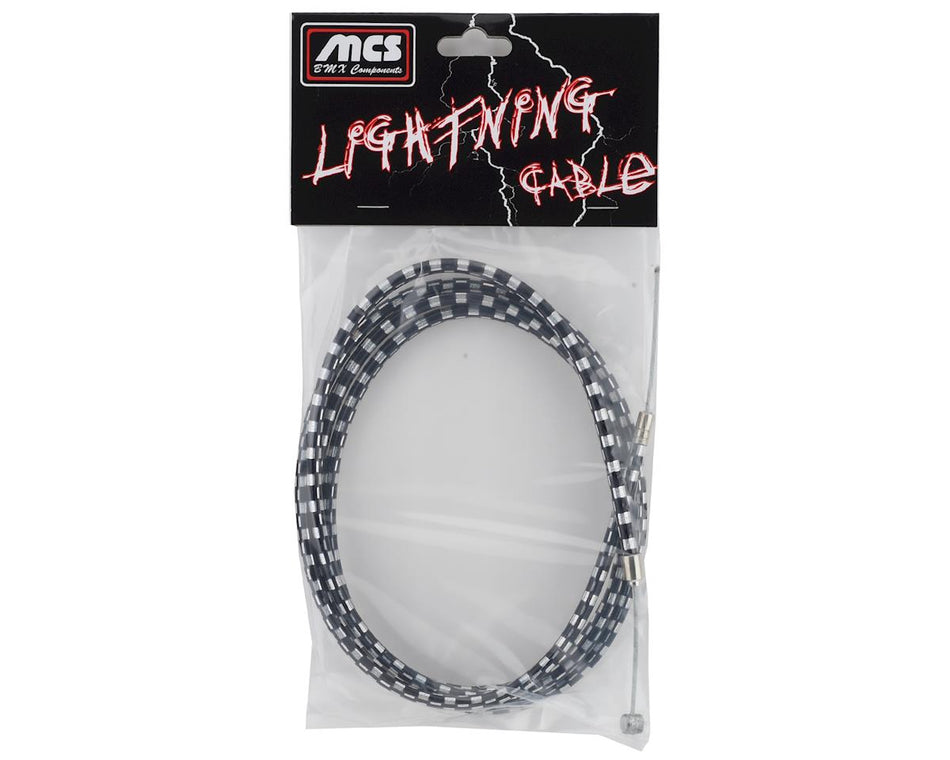 MCS Lightning Brake Cable - Checkerboard Black/Chrome