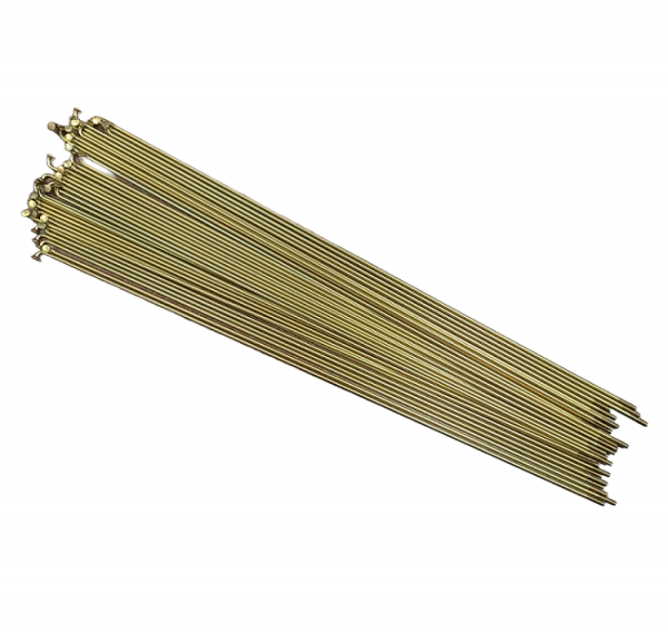 Spokes - 14g Stainless Steel ED Plated - Bag of 36 - Gold