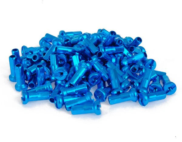 Nipples 16mm Long Alloy 72 per bag - Light Blue