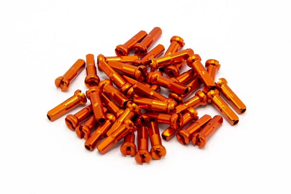 Nipples 16mm Long Alloy 72 per bag - Orange