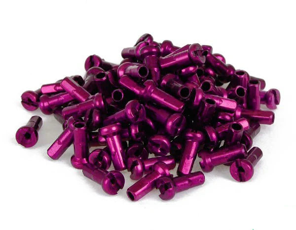 Nipples 16mm Long Alloy 72 per bag - Purple