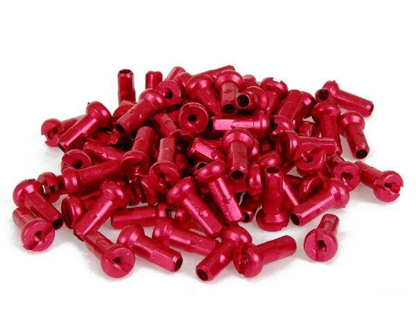 Nipples 16mm Long Alloy 72 per bag - Red