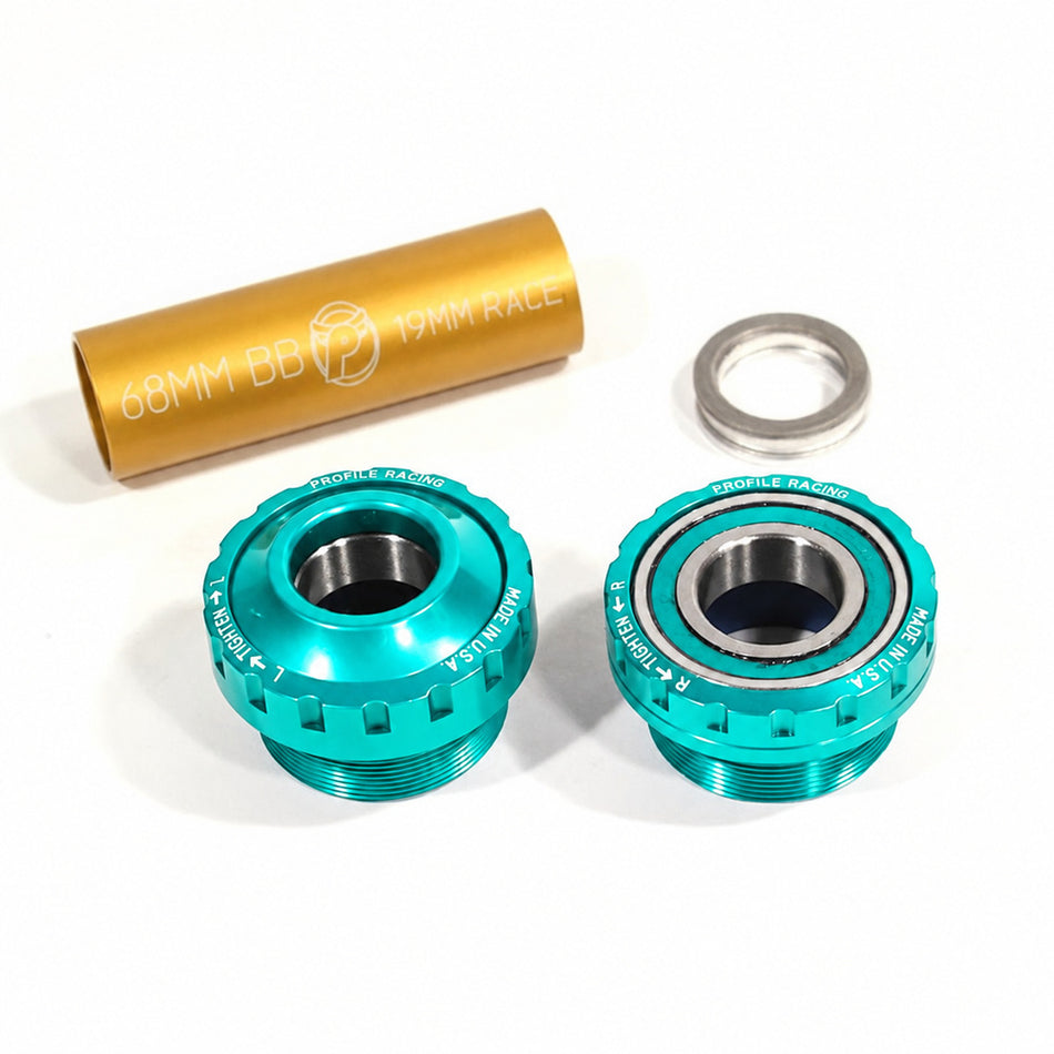 COMING SOON! - Profile 19mm Euro External (Outboard) Bottom Bracket - Aqua