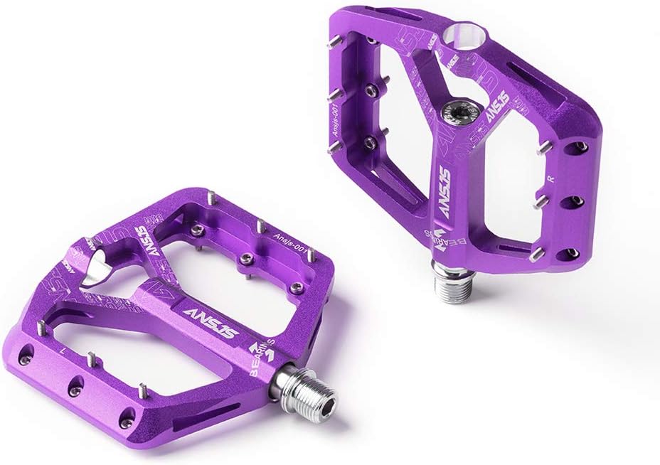 Coastline 9/16" Aluminum Sealed Bearing Lightweight Platform Pedals - Purple
