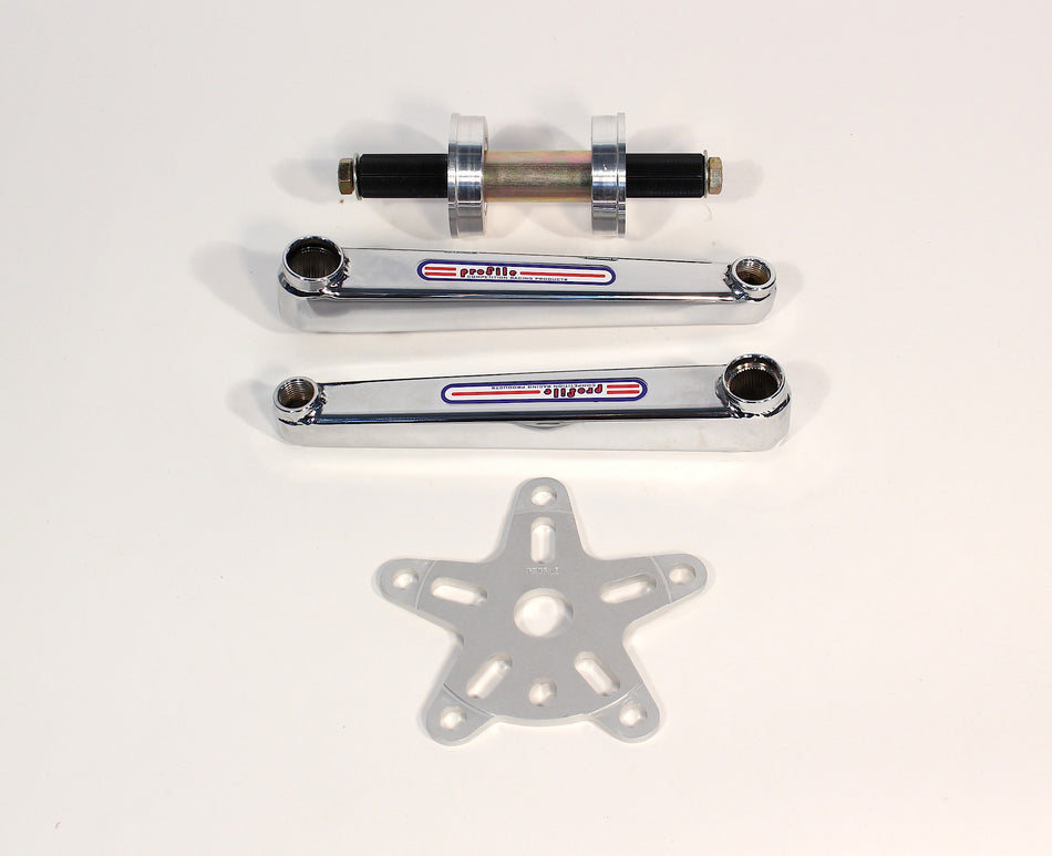 Profile Retro 3-Piece BMX 19mm Cranks - RHD - 175mm - Chrome