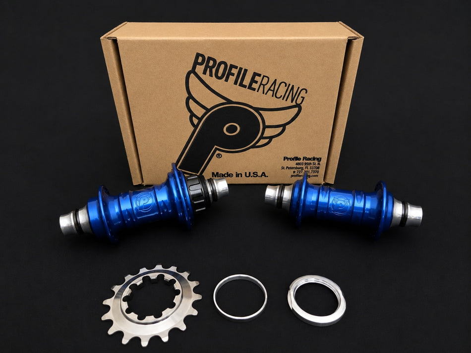 Profile 20" Mini Cassette Wheelset - 36h - 3/8" axles - Blue & Black