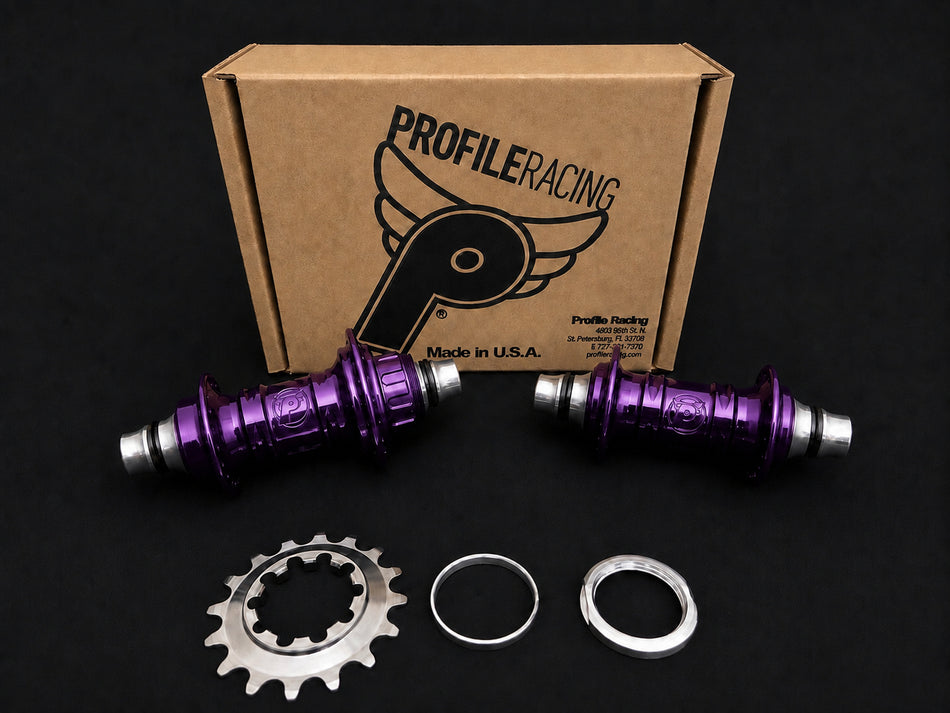 Profile 20" Mini Cassette Wheelset - 36h - 3/8" axles - Purple & Black