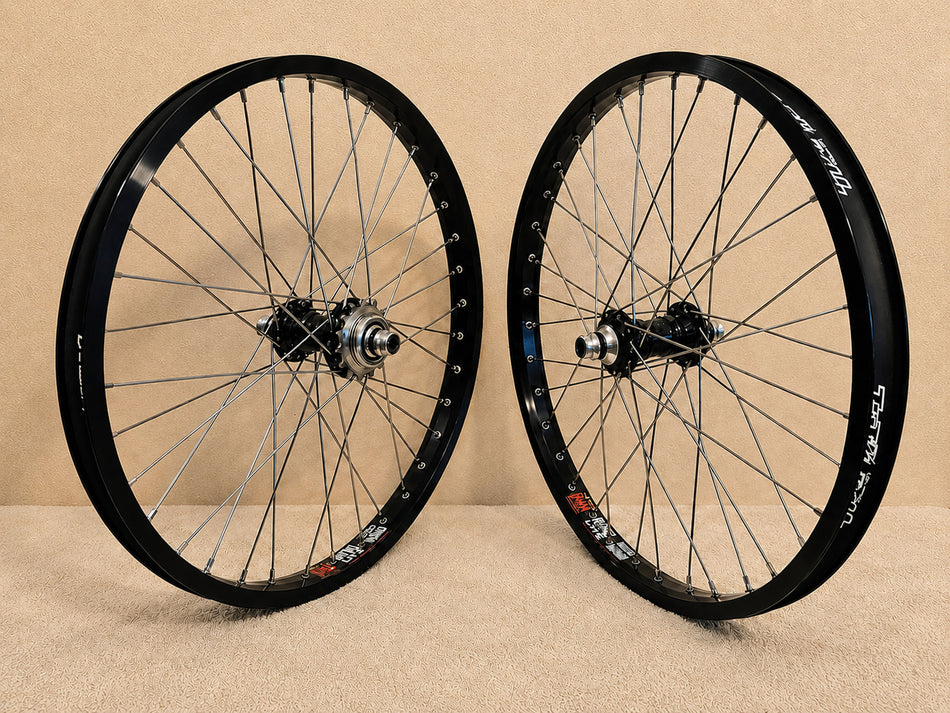 Profile 20" Mini Cassette Wheelset - 36h - 3/8" axles - Black
