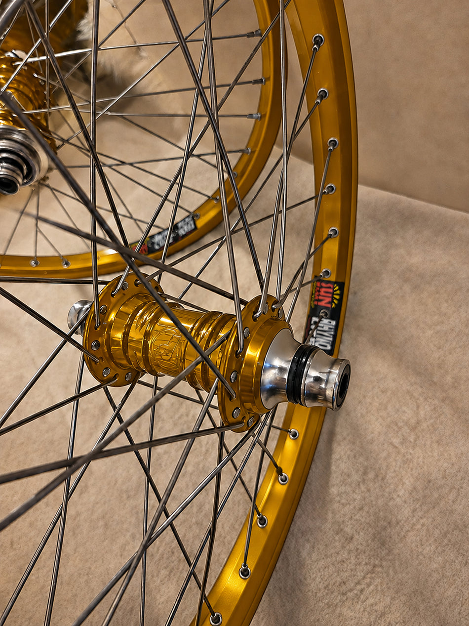 Profile 20" Mini Cassette Wheelset - 36h - 3/8" axles - Gold